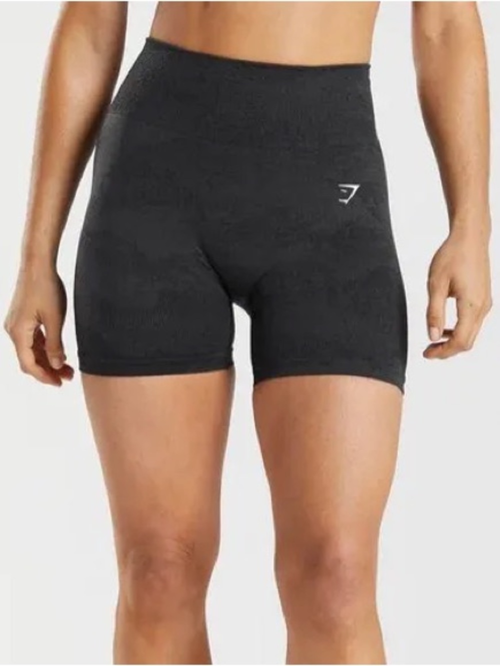Gymshark Adapt Camo High-Waist Seamless Black Workout Shorts
